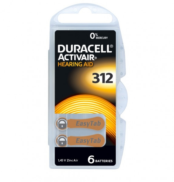 Duracell Activair Hörgerätebatterien Größe 312
